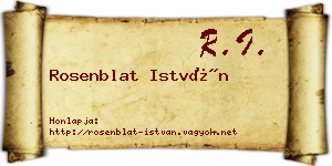 Rosenblat István névjegykártya
